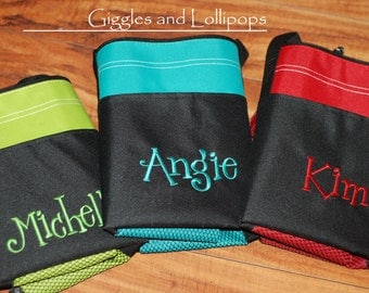 Personalized large zippered tote bag bride wedding bridesmaid