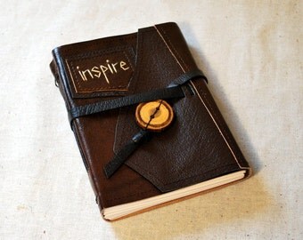 SUMMER SALE: Inspire Leather Journal with Recycled Paper-Medium