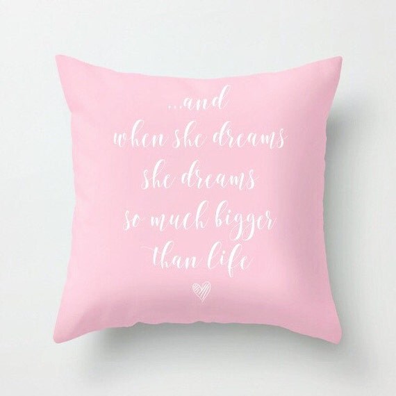She Dreams Bigger than Life 18" Pillow Cover | Throw Pillow | Accent Pillow | pillow Cover