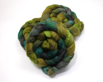 Oatmeal BFL Wool/ Silk (70/30) Roving (Combed Top) - Blue Face Leicester/ Silk - Handpainted Felting or Spinning Fiber