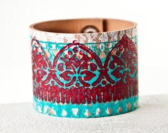 Turquoise Bracelet Jewelry, Turquoise Cuffs Wristbands, Red & Turquoise