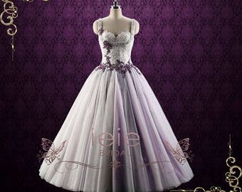 Purple Lace Ball Gown Style Wedding Dress | Violet
