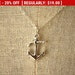 Holiday Sale - Asymmetrical Anchor Necklace, Sterling Silver, Anchor Pendant, Small Nautical Jewelry, Miniature Anchor Jewelry, Navy Neck...