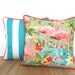 Flamingo outdoor pillow covers, set of two 15x15 pillow cases for beach house decor, tropical outdoor cushion cases