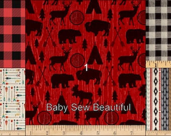 Custom Rustic Buffalo Plaid Crib Bedding Set, Western Crib Bedding, Buck Bedding Set, Crib Bumper Set, Crib Rail Guard Set, Nursery Bedding