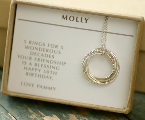 50th birthday gift for her 5 sisters necklace 5 best friend