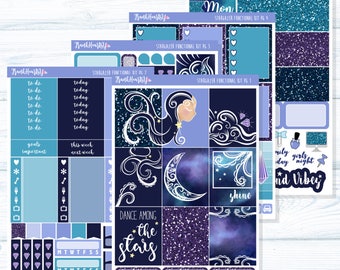 Full Functional Kit 5 Sheets - Stargazer Planner Sticker Set - EC Vertical