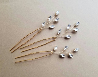 Rhinestone Vine Hair Piece, Leaf Hair Vine, Crystal Hair Pins, Bridal Vine Hair Comb, Bridal Vine Hairpieces, Leaf Hair pins, Hairpiece