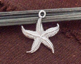 1 of 925 Sterling Silver Starfish Pendant 20mm. :th2607