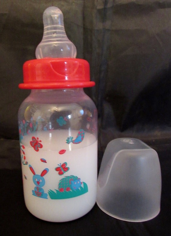 Reborn baby 5oz bottle Faux Fake milk bottle fox bunny and