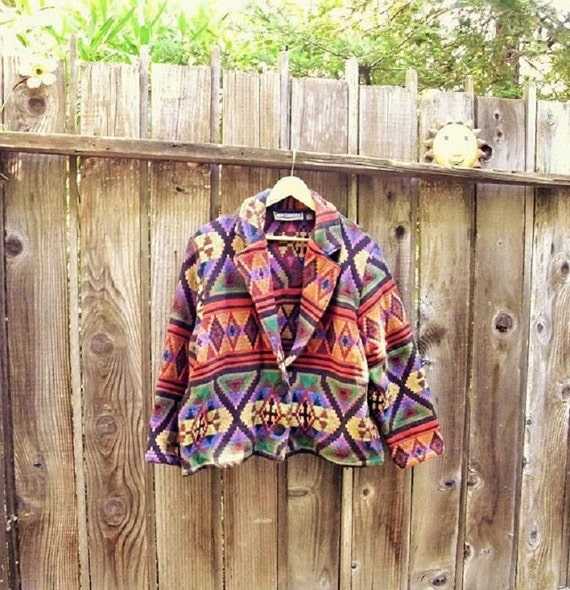 Tribal Blanket Jacket Plus Size