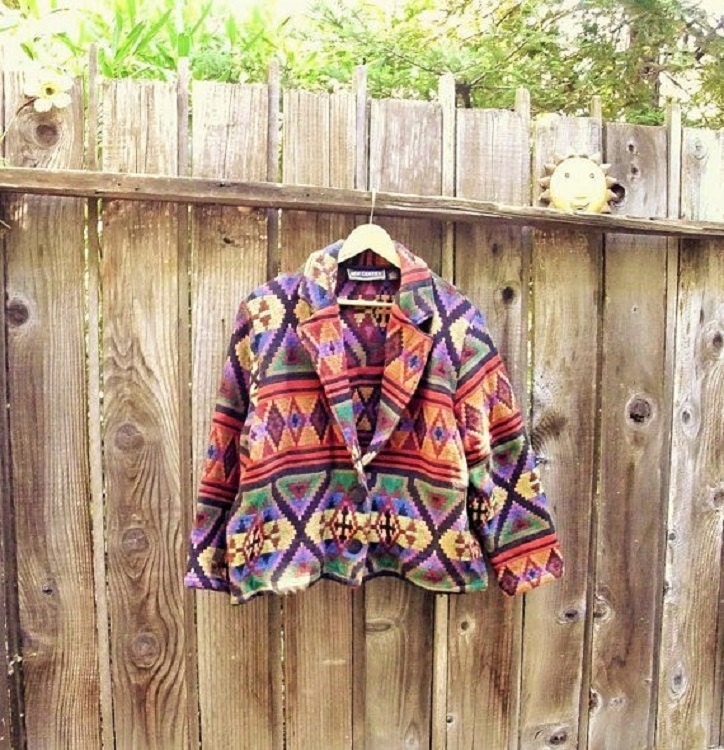 Tribal Blanket Jacket Plus Size