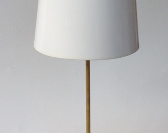 Unfinished Brass Lamp with White High Gloss Lamp Shade