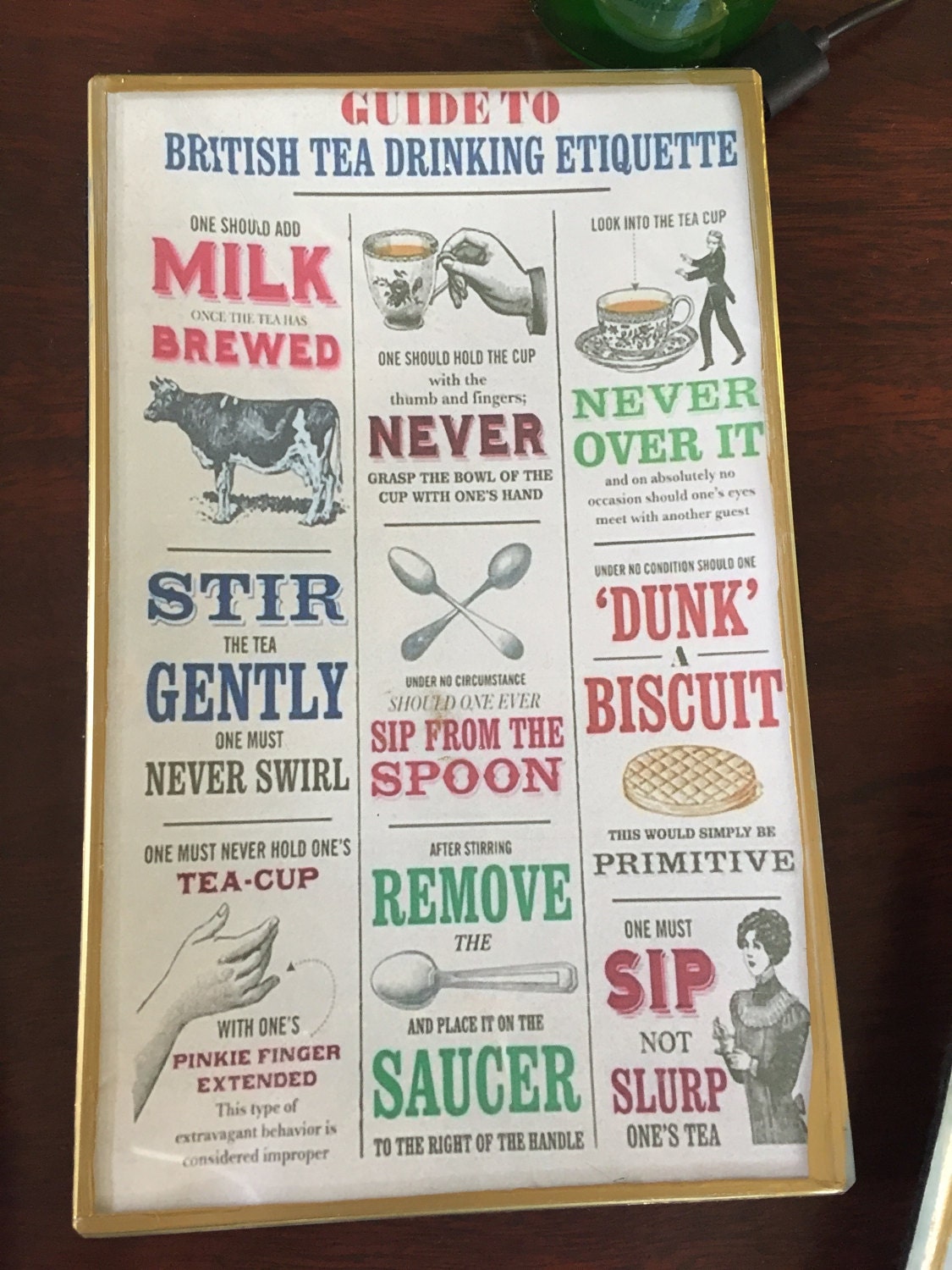 British Tea Drinking Etiquette Guide Handmade by