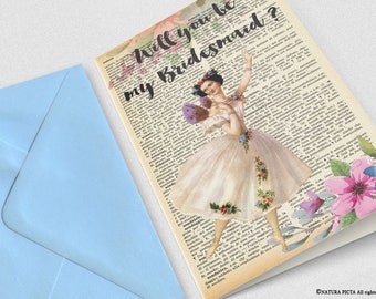 Will you be my bridesmaid card-funny bridesmaid card-bridesmaid card-maid of honor card-wedding card-by NATURA PICTA-NPGC115