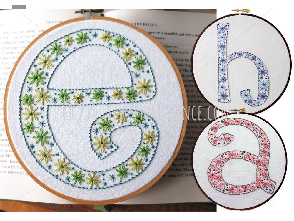 Complete Alphabet Embroidery Pattern Pdf Monogram Lettering A