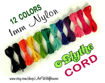 Blythe Doll Cord - 12 Color Set Blythe Pullring Cord - 1mm Nylon Jewelry Cording for Making Custom Blythe Dolls & Blythe Pull String Repair