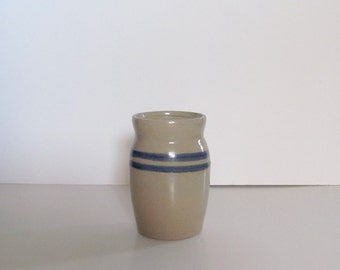 Small Vintage Blue Stripe Crock ***Free Shipping***