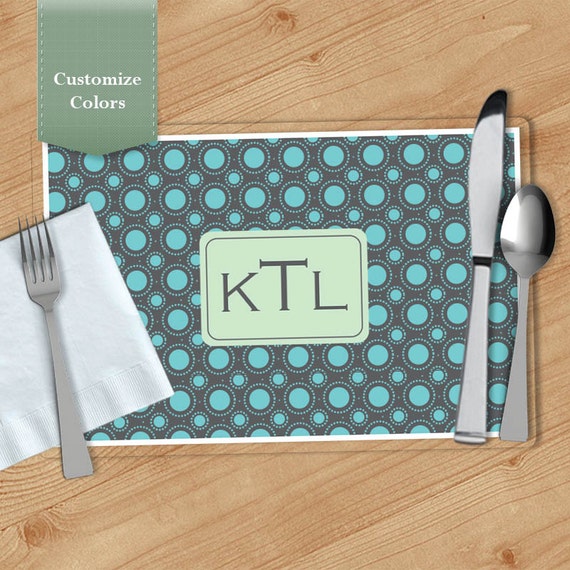 CIrcles Personalized Placemat, Customized Placemats, Custom Placemat, Personalized Gift by The