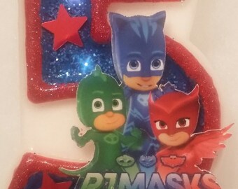PJ Masks Birthday Number Candle