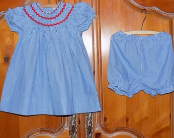 Sz. 12 mo. Gingham Dress and Bloomers