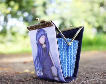 Business card holder dyed linen fabric/ Credit card case / Credit card organizer / Fold card case