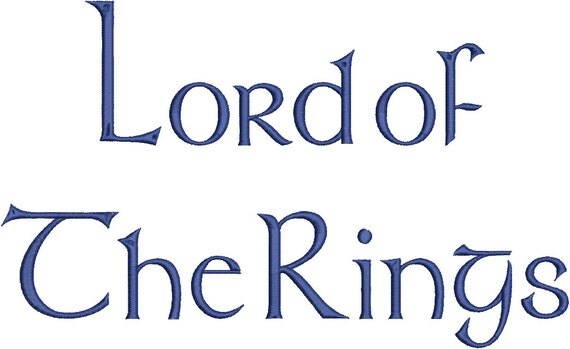 Lord of the Rings Machine Embroidery Font