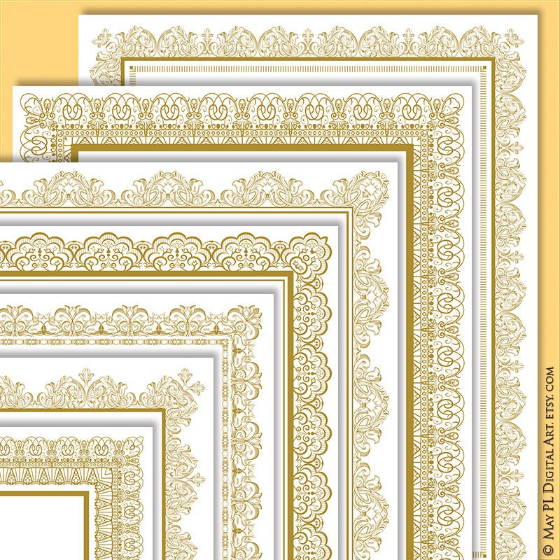 Page Border Gold Certificate Frame Clipart create your own