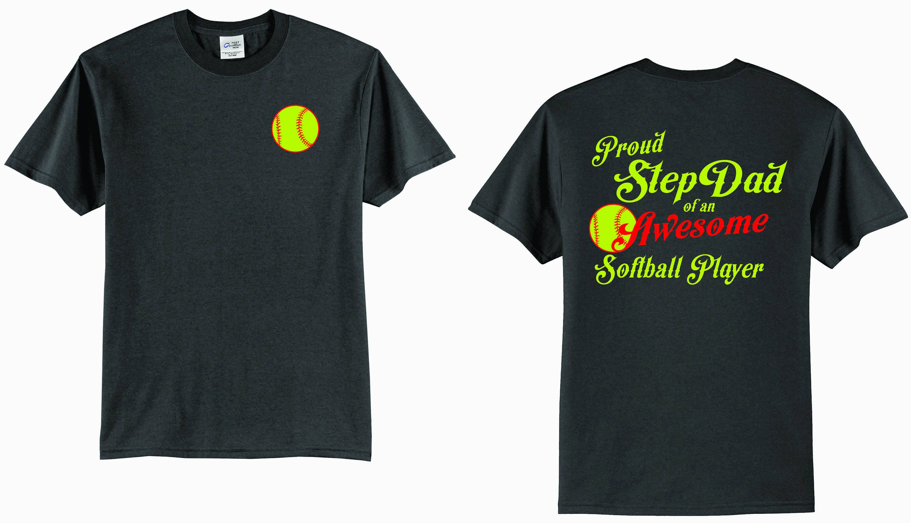 Proud STEP DAD of an Awesome SOFTBALL Player Adult T-Shirt