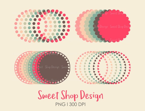 24 Circles Frames Clip Art, Clip Art Borders, Royalty Clip Art, N01A, Instant Download Il_570xn