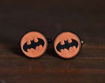 Vintage Style cufflinks - Personalized Super Hero Batman Cufflinks Wedding Cufflinks