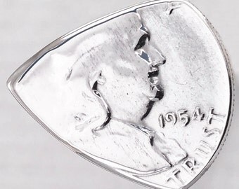 Coin Guitar Pick Benjamin Franklin Silver Half Dollar 90% Silver (Random Year)