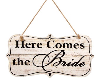 Here Comes the Bride Sign, Wedding Signs Rustic Wedding Decor Rustic Wedding Signs Decorations