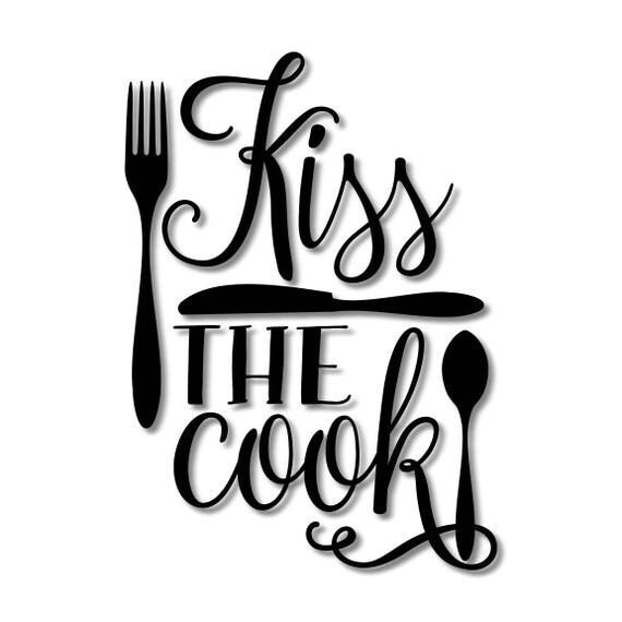 Kiss the Cook Kitchen Stencil // wood sign // wall decor