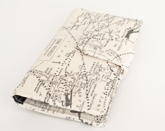 Passport Wallet, Travel Wallet Organizer, Clutch Wallet, Women's Credit Card Wallet, Smart Phone Wallet - vintage world map