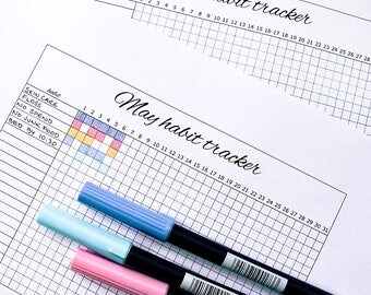 Printable Habit Tracker for A5 planner or bullet journal