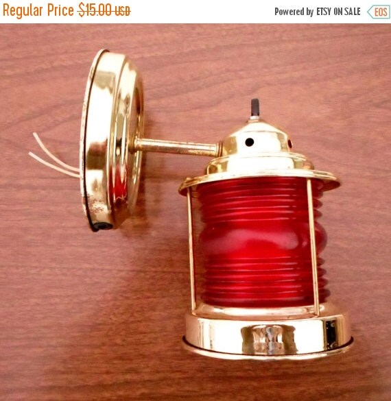 ON SALE Vintage Nautical Wall Sconce Light by alsredesignvintage