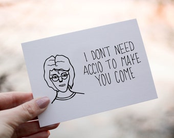 READY TO SHIP inappropriate Valentine's Day card, Harry Potter card, book card, geek card, nerd card, simple minimalist card, sex joke card