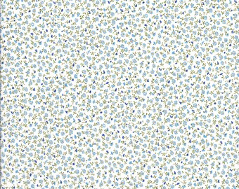 Tiny Flower Fabirc - Tiny Daisy Fabric - Blue Fabric - Sevenberry - Petite Garden - Robert Kaufman