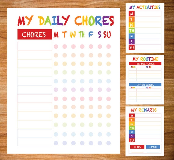 Kids Chore Chart Kids Chore Chart Morning and Evening