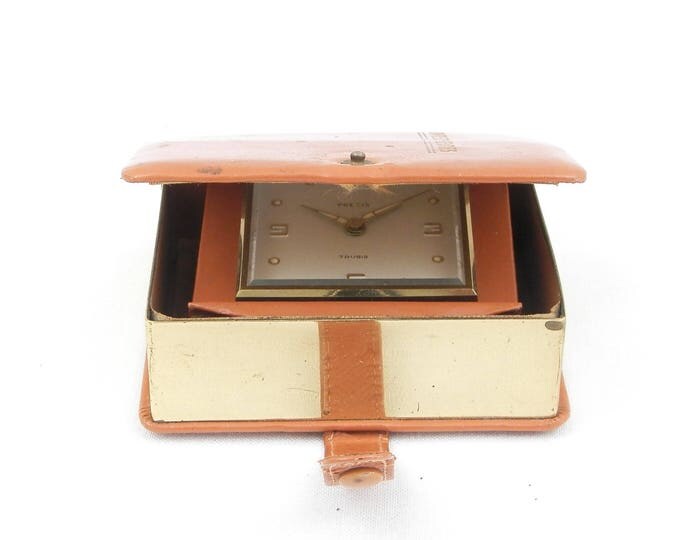 Unusual Pop Up Book Mechanical Travel Alarm Clock, Quality Working Vintage 7 Jewels Mechanism, Retro, Home, Interior, Timepieace, Time