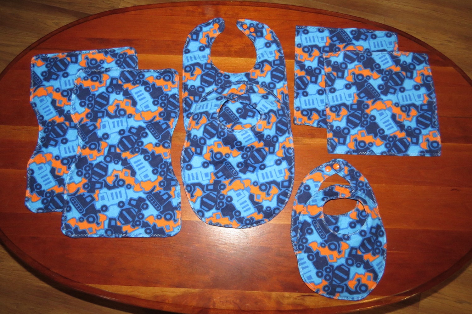 Camo Trucks Gift Set 8 piece burp cloth washcloth bib set