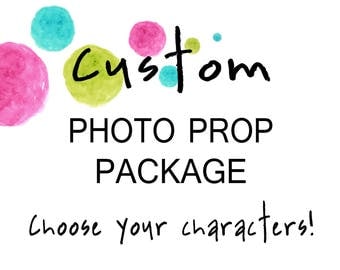 Custom Photo Booth Prop Package (Choose the characters for your own Photo Booth Props) - Digital Files