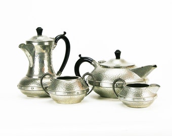 Pewter tea set  Etsy