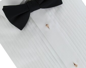 Men's Metal Shirt Studs - Set of 6 Studs Gold Tone or SIlver Tone or Rose Gold Tone USA Made Upcycled Weddings Groomsmen