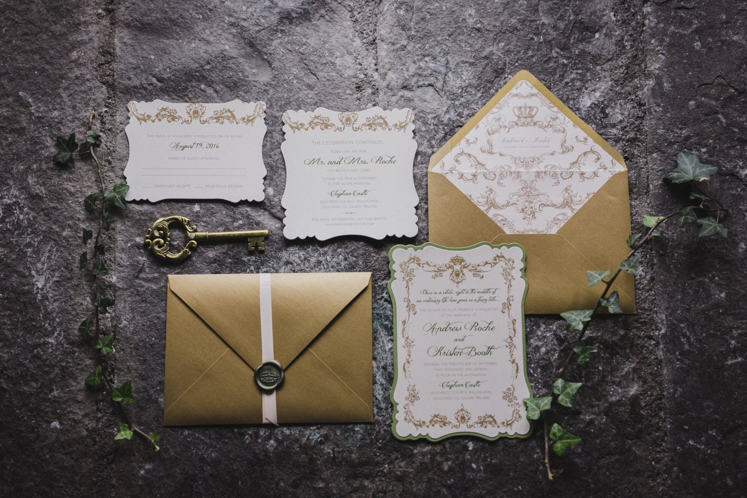 Fairytale Wedding Invitations // Royal Invitations // Romantic