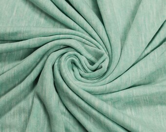 Green Mint Light Slub Printed Sandwash Rayon Fabric by the Yard - Style 705
