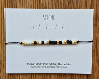 STRONG Morse Code Bracelets - Custom Friendship Bracelet - Waterproof