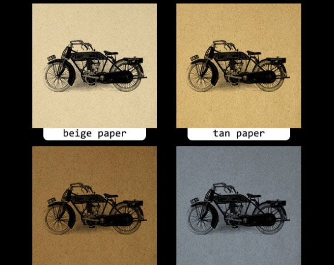 Printable Digital Motorcycle Graphic Image Antique Motorcycle Illustration Download Vintage Clip Art Jpg Png Eps HQ 300dpi No.3689