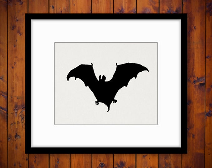 Printable Image Bat Silhouette Graphic Halloween Digital Download Antique Clip Art Jpg Png Eps HQ 300dpi No.3313